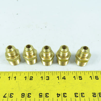 3/8" Flare Male x 1/2" NPT Male Brass Union Gas Fitting Adapter Lot Of 5