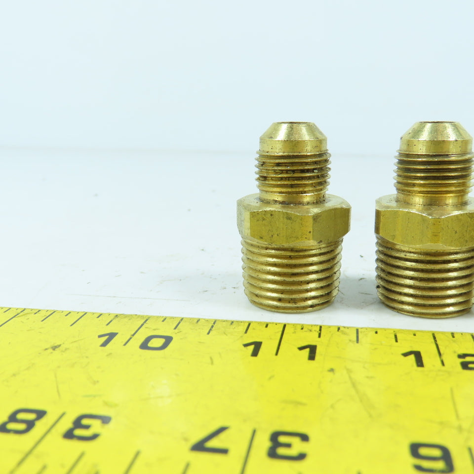 3/8" Flare Male x 1/2" NPT Male Brass Union Gas Fitting Adapter Lot Of 5