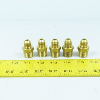 3/8" Flare Male x 1/2" NPT Male Brass Union Gas Fitting Adapter Lot Of 5
