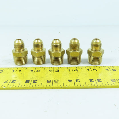 3/8" Flare Male x 1/2" NPT Male Brass Union Gas Fitting Adapter Lot Of 5
