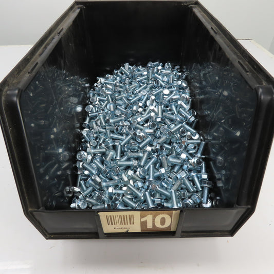 3/8"-16 x 1" Full Thread Zinc Steel Serrated Hex Cap Flange Bolt 56# Lot Of 170