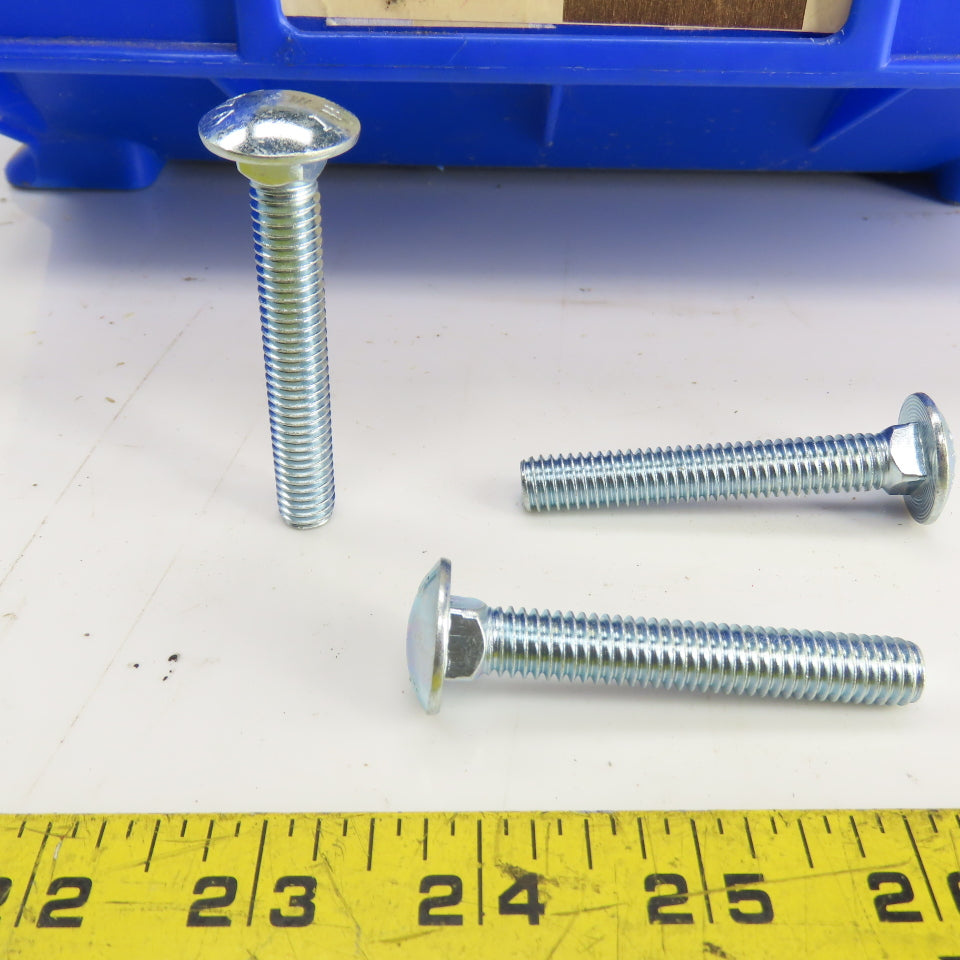 3/8"-16 x 2-1/4" Full Thread Zinc Steel Carriage Bolt 41# Lot Of 120