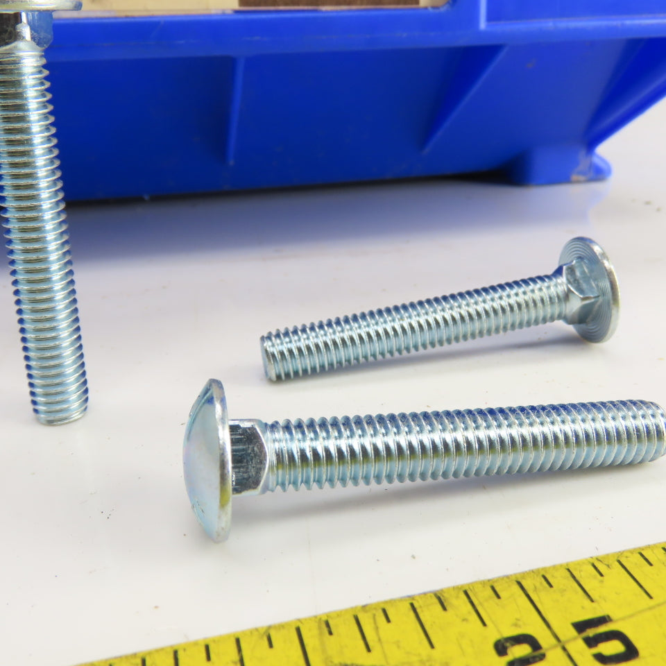 3/8"-16 x 2-1/4" Full Thread Zinc Steel Carriage Bolt 41# Lot Of 120