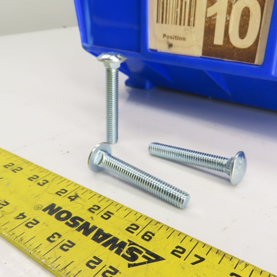 3/8"-16 x 2-1/4" Full Thread Zinc Steel Carriage Bolt 41# Lot Of 120