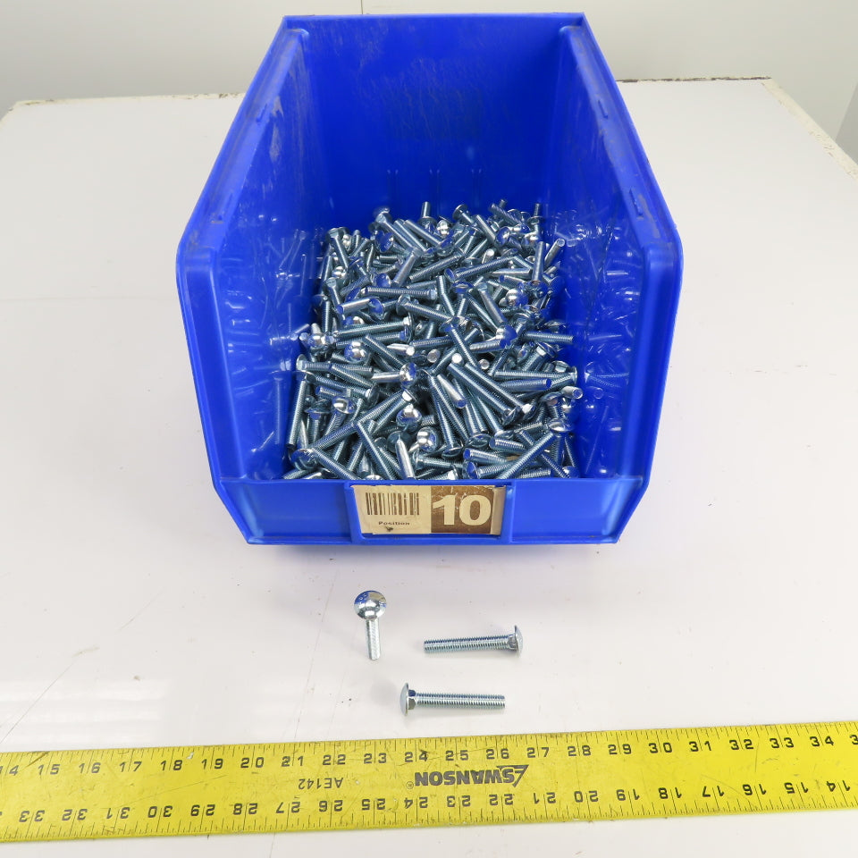 3/8"-16 x 2-1/4" Full Thread Zinc Steel Carriage Bolt 41# Lot Of 120