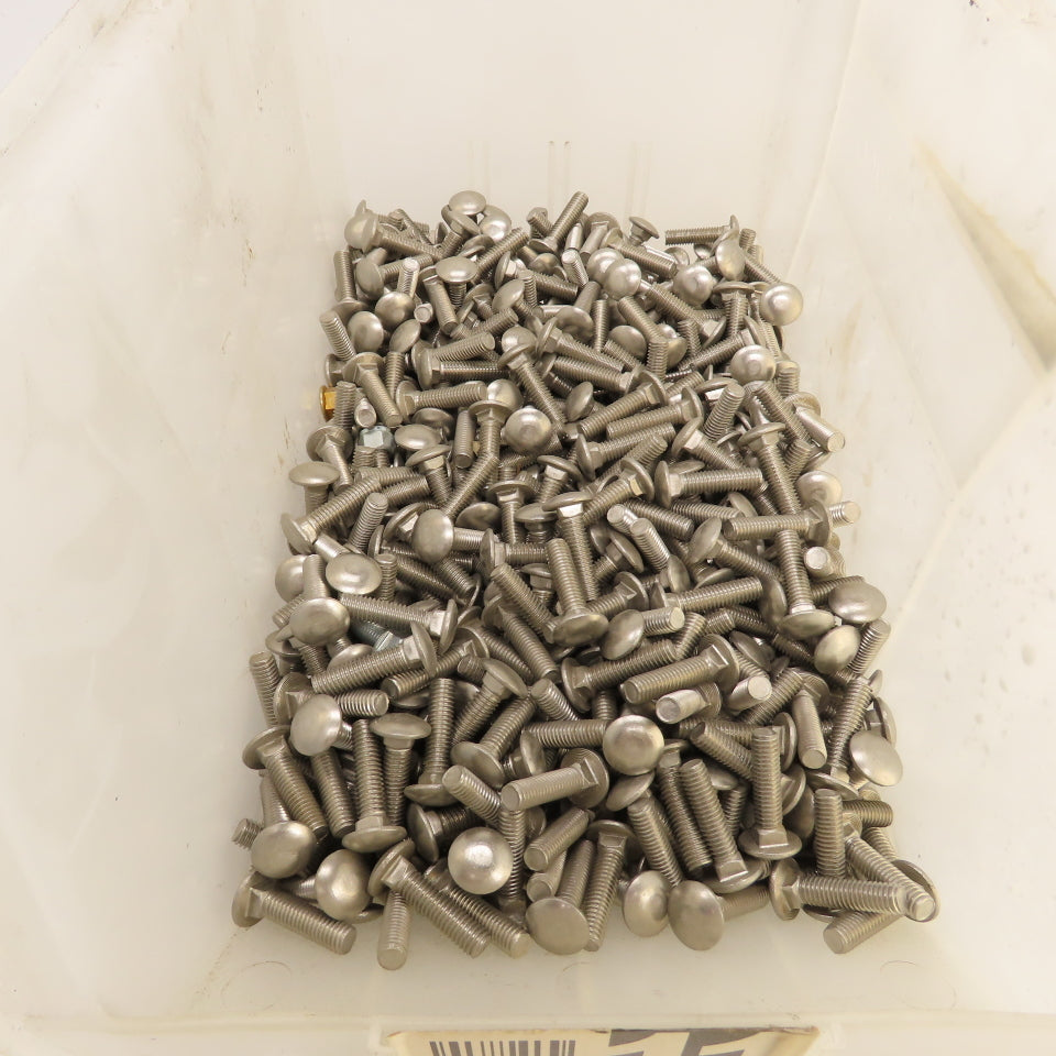 3/8"-16 x 1-1/4" Full Thread Stainless Steel Carriage Bolt 44# Lot Of 140