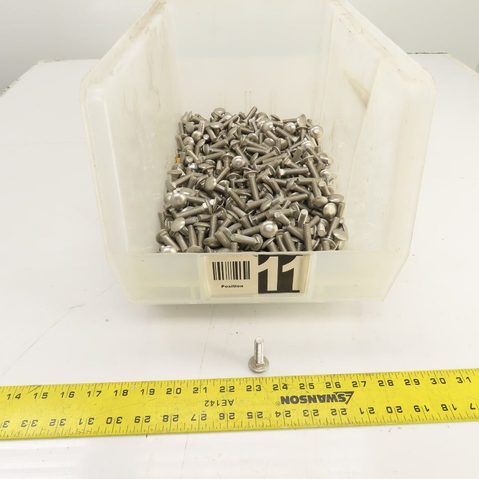 3/8"-16 x 1-1/4" Full Thread Stainless Steel Carriage Bolt 44# Lot Of 140