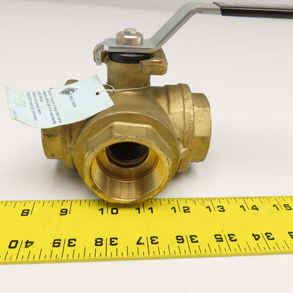 RB Model 365N 1-1/2" Brass 3 Way Divert Ball Valve 400WOG