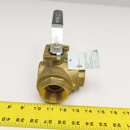 RB Model 365N 1-1/2" Brass 3 Way Divert Ball Valve 400WOG