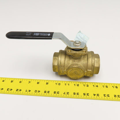 RB Model 365N 1-1/2" Brass 3 Way Divert Ball Valve 400WOG
