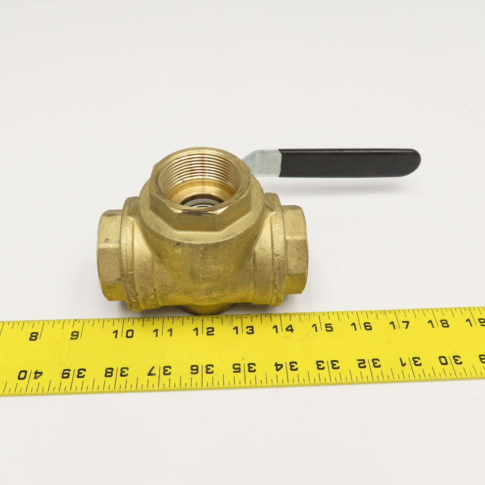 RB Model 365N 1-1/2" Brass 3 Way Divert Ball Valve 400WOG