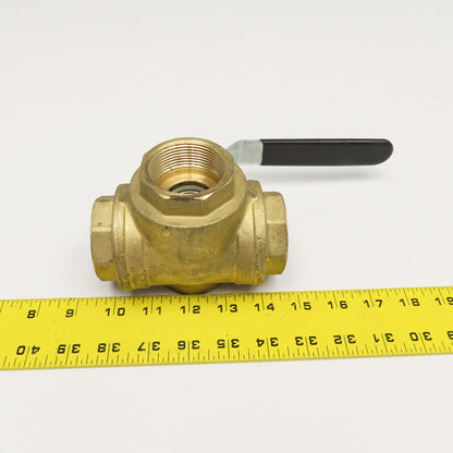 RB Model 365N 1-1/2" Brass 3 Way Divert Ball Valve 400WOG