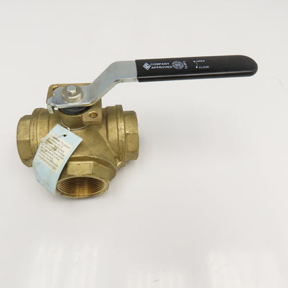 RB Model 365N 1-1/2" Brass 3 Way Divert Ball Valve 400WOG