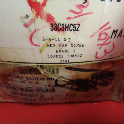 3/8"-16 x 3" Grade 5 Zinc Hex Cap Bolts Screw 50# Lot Of 140