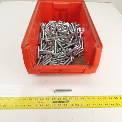 1/2"-13 x 3" Grade 5 Zinc Steel Full Thread Hex Cap Bolts Screw 45# Lot Of 85
