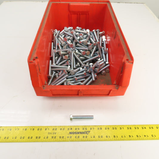 1/2"-13 x 3" Grade 5 Zinc Steel Full Thread Hex Cap Bolts Screw 45# Lot Of 85