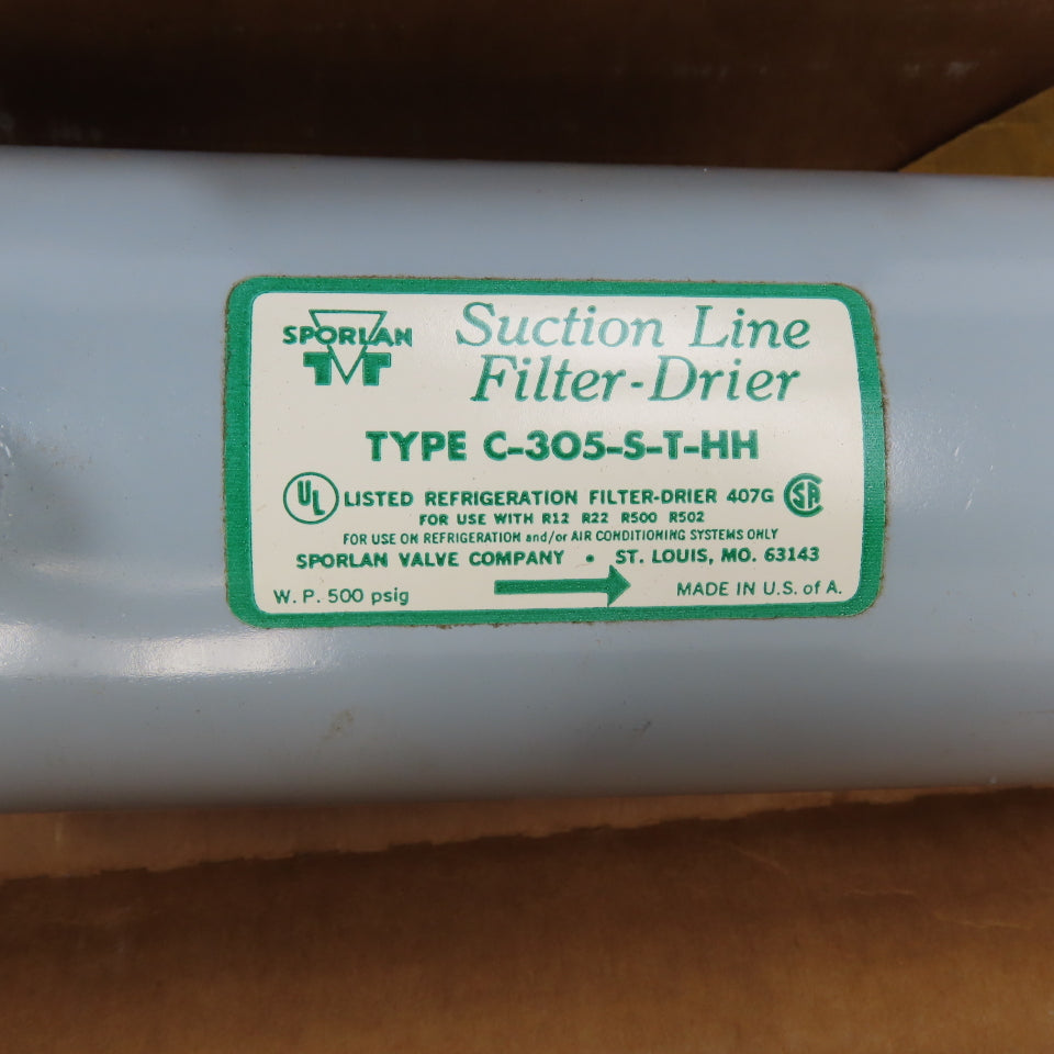 Sporlan C-305-S-T-HH & C-305-HH Suction Line Filter Driers 500PSIG 5/8" Lot Of 2