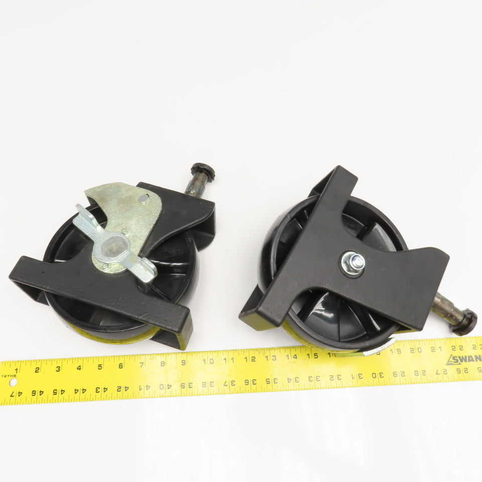 JMS 7" x 2" Hard Plastic Pin Mount Locking Caster Toe Guard 7-1/2" Tall Lot Of 2