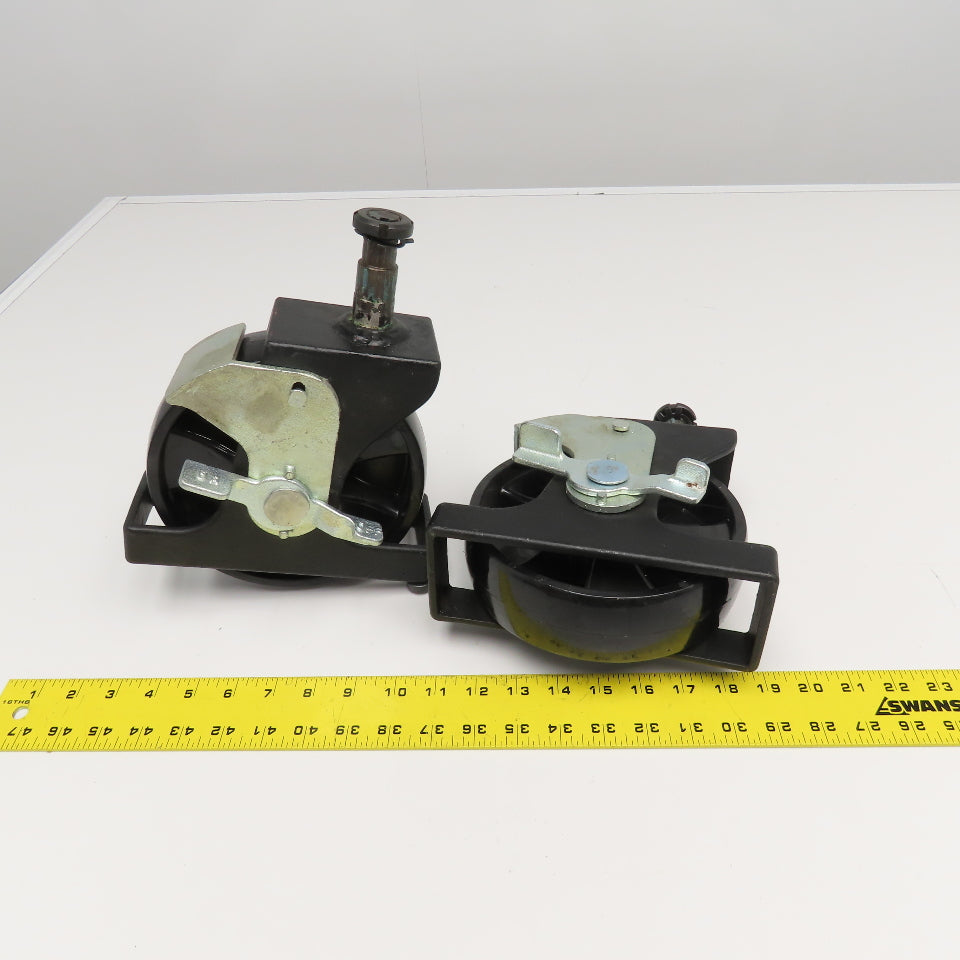 JMS 7" x 2" Hard Plastic Pin Mount Locking Caster Toe Guard 7-1/2" Tall Lot Of 2