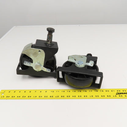 JMS 7" x 2" Hard Plastic Pin Mount Locking Caster Toe Guard 7-1/2" Tall Lot Of 2