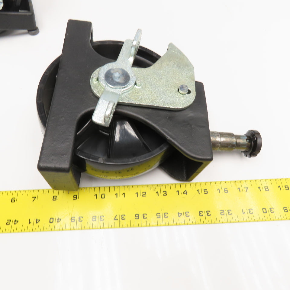 JMS 7" x 2" Hard Plastic Pin Mount Locking Caster Toe Guard 7-1/2" Tall Lot Of 2