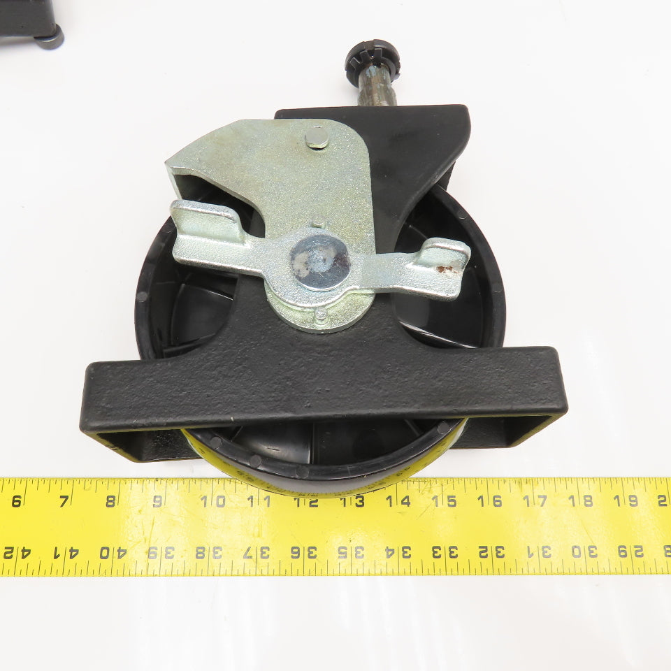 JMS 7" x 2" Hard Plastic Pin Mount Locking Caster Toe Guard 7-1/2" Tall Lot Of 2