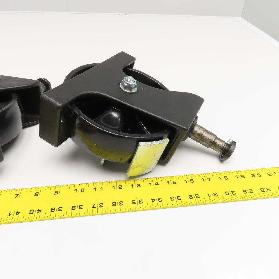 JMS 7" x 2" Hard Plastic Pin Mount Locking Caster Toe Guard 7-1/2" Tall Lot Of 2