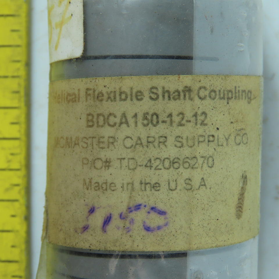 BDCA150-12-12 Aluminum Flexible Shaft Coupling 3/8" x 3/8" x 2.35" Long 1.5" OD