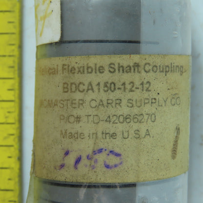 BDCA150-12-12 Aluminum Flexible Shaft Coupling 3/8" x 3/8" x 2.35" Long 1.5" OD