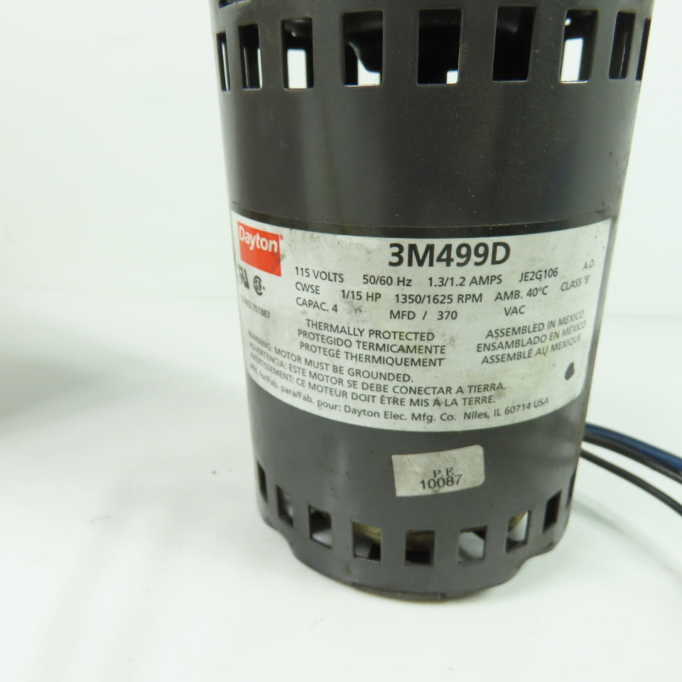 Dayton 3M499D 1/15HP Electric HVAC Motor 115V 1.3A 1625RPM Tested