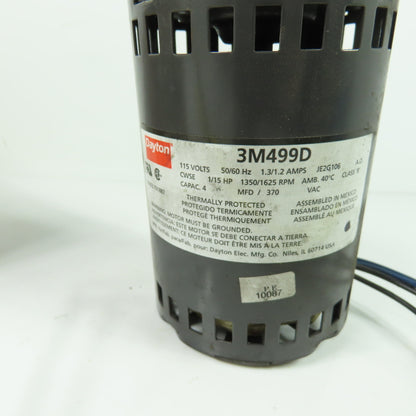 Dayton 3M499D 1/15HP Electric HVAC Motor 115V 1.3A 1625RPM Tested