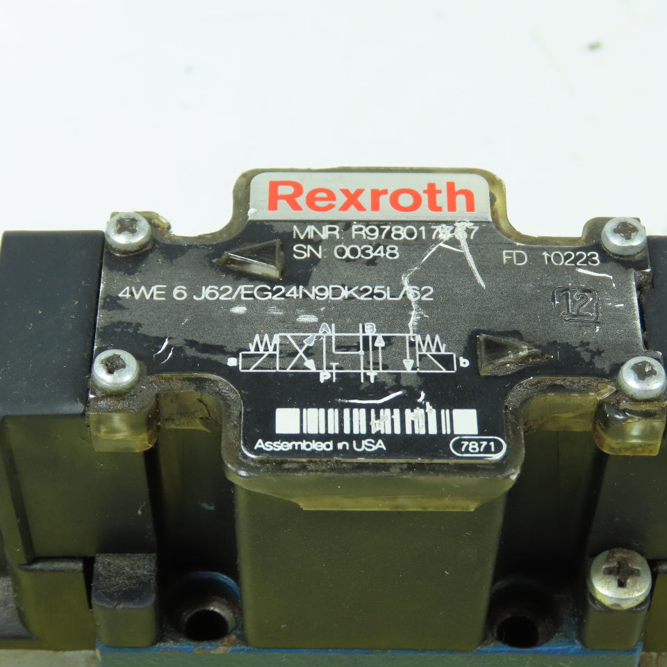 Rexroth 4WE J62/EG24N9DK25L/62 R978017767 Hydraulic Directional Valve 24VDC