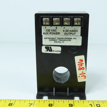 Instrument Transformers Inc. PCL-75 Current Transducer 120V Input 4-20mADC Out