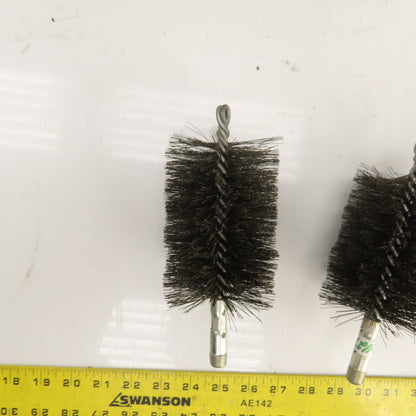 3" x 5" Steel Wire Bore Brush 14mm-1.5 Mount Lot Of 3