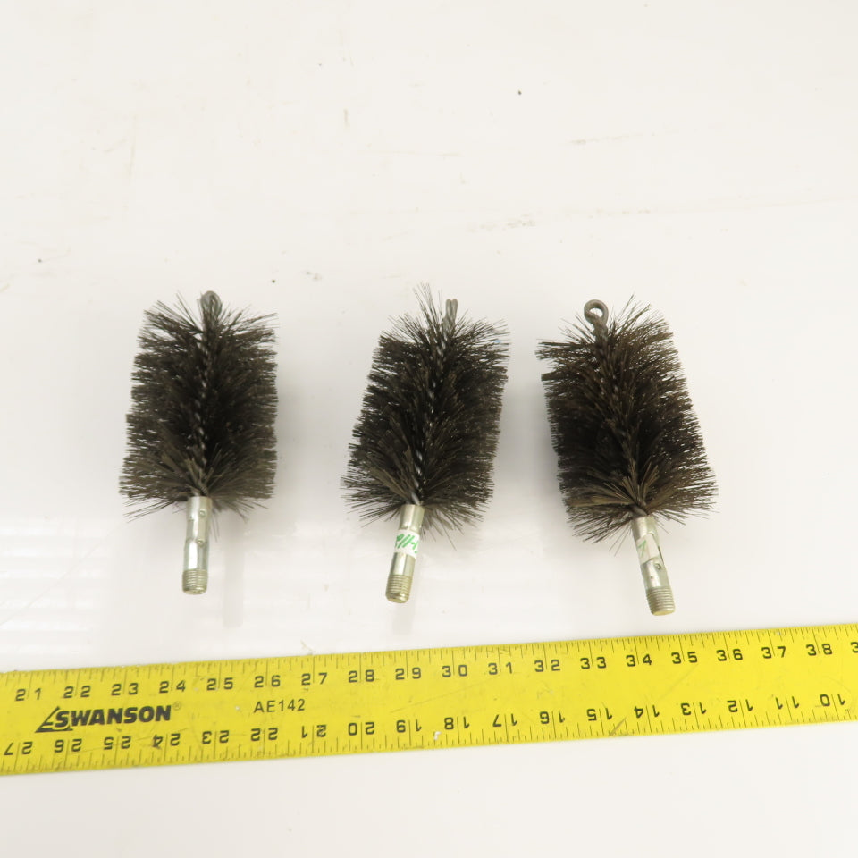 3" x 5" Steel Wire Bore Brush 14mm-1.5 Mount Lot Of 3