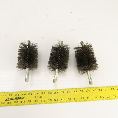 3" x 5" Steel Wire Bore Brush 14mm-1.5 Mount Lot Of 3