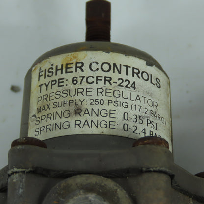 Fisher 67CFR-224 Pneumatic Pressure Regulator 250PSIG Max 0-35 Range Lot Of 2