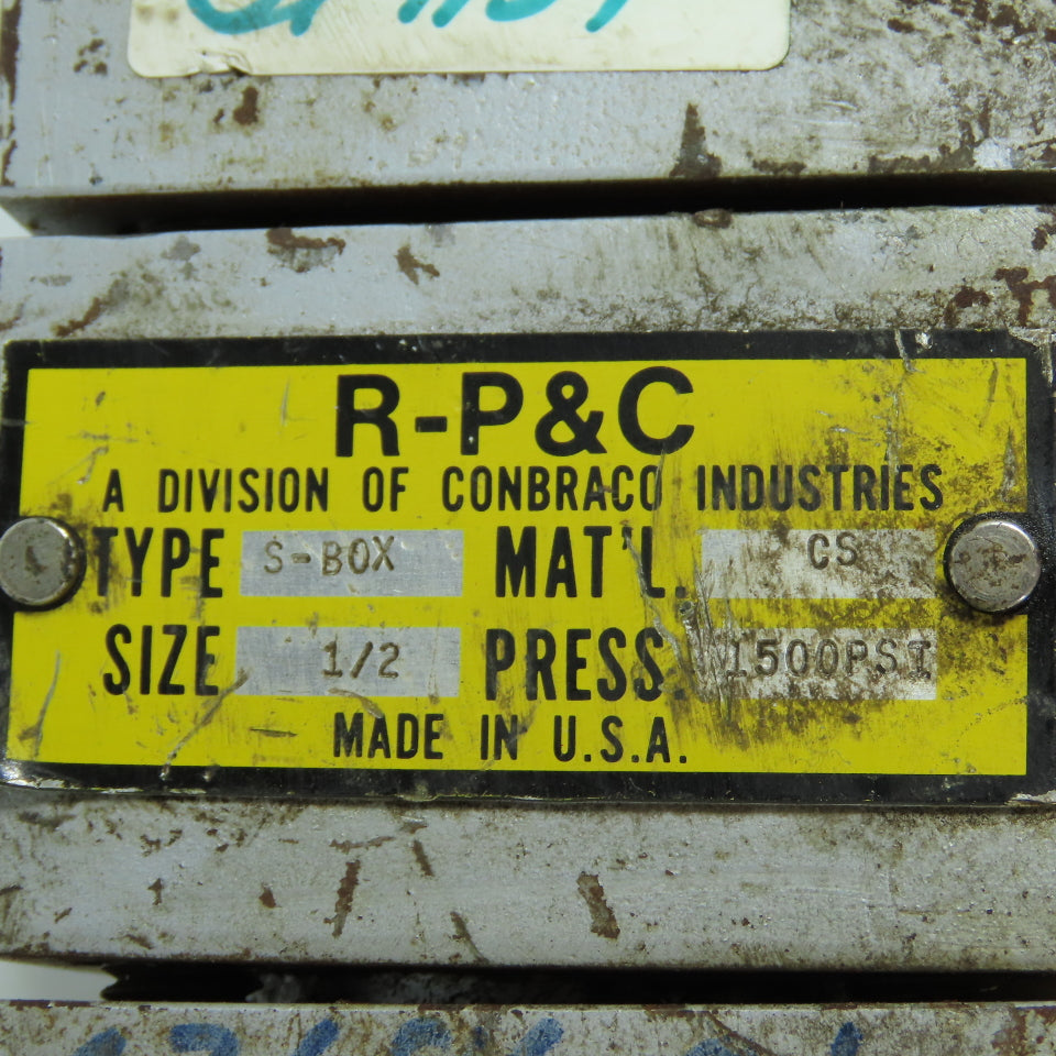 R-P & C S-BOX 1/2" Valve 1500PSI