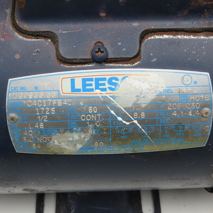Leeson C4C17FB4D 1/2Hp 1725RPM 115-208-230V 1Ph AC Motor L48 Frame