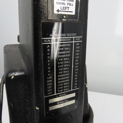 Wilson Rockwell 4TT Bench Top Hardness Tester 115V Ph