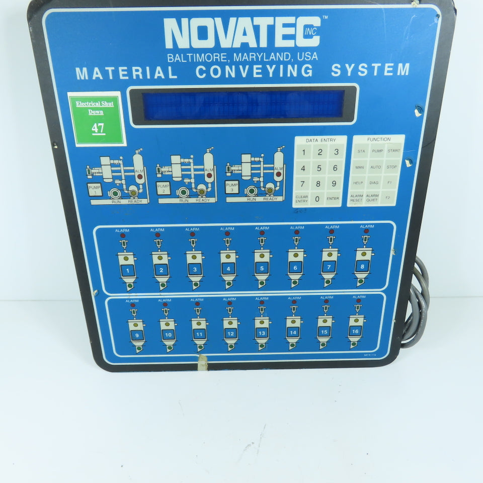 Novatec MCS-116 Material Conveying System Control Panel Board 16-Station