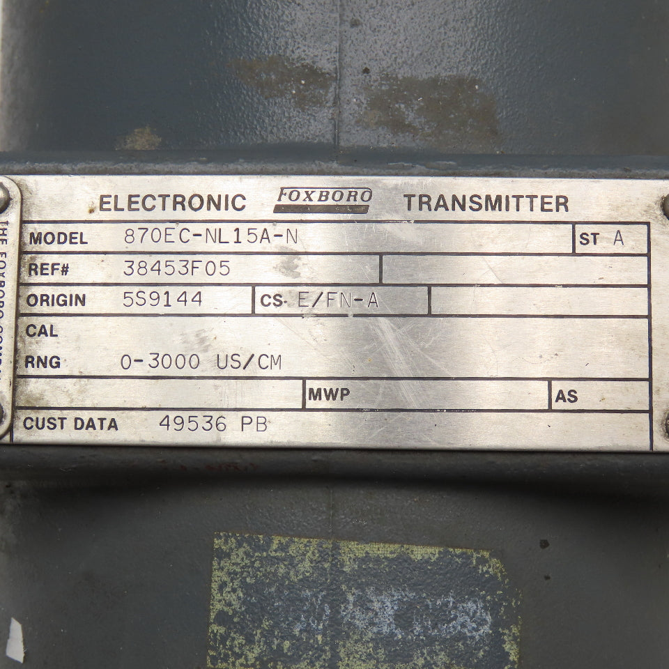 Foxboro 870EC-NL15A-N Electronic Conductivity Transmitter 0-3000µS/cm
