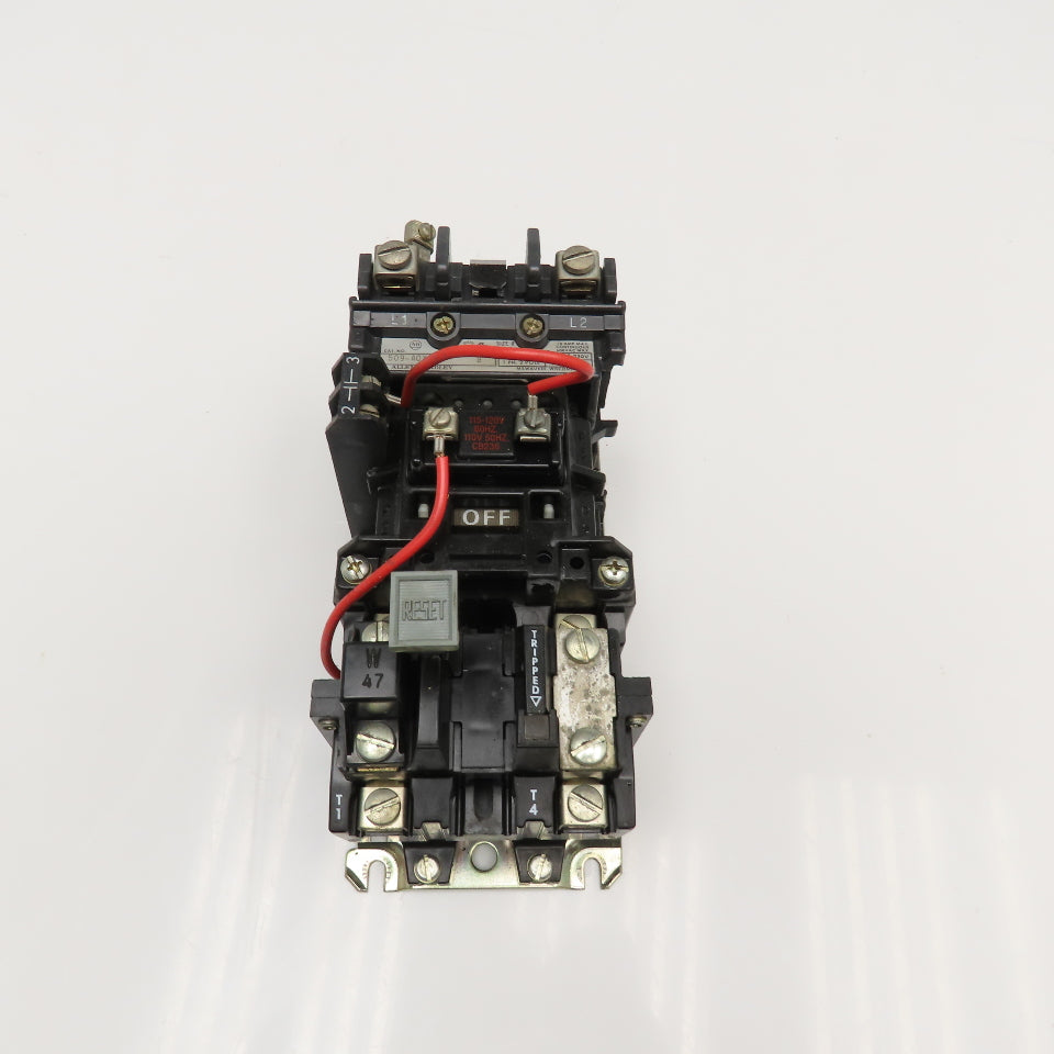 Allen Bradley 509-A0XD Size 0 Motor Starter 2 Pole 1Ph 600V 2Hp Max 120V Coil