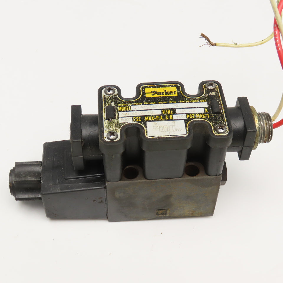 Parker D1VW20BNYC 4/2 Position Single Solenoid Directional Valve 120V Coil