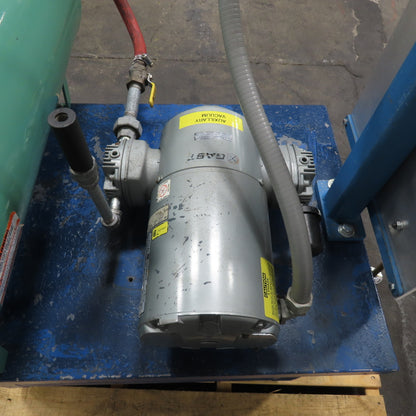 Gast 4VCF-10-M402 1/2HP Piston Vacuum Pump 230/460V 3Ph W/ 15 Gallon Tank Assy.