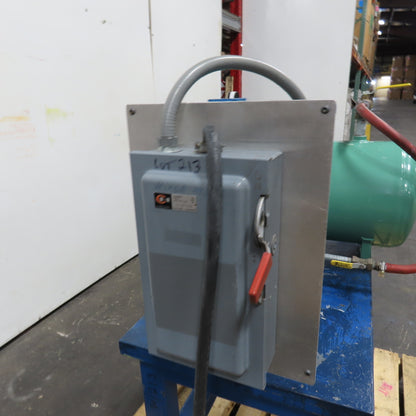 Gast 4VCF-10-M402 1/2HP Piston Vacuum Pump 230/460V 3Ph W/ 15 Gallon Tank Assy.