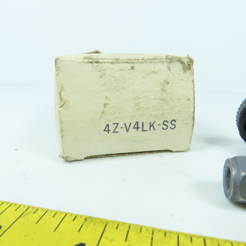 Parker 4Z-V4LK-SS CPI 1/4" Stainless Steel Needle Valve Straight 5000PSI New