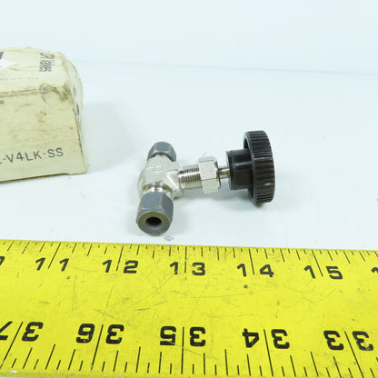 Parker 4Z-V4LK-SS CPI 1/4" Stainless Steel Needle Valve Straight 5000PSI New