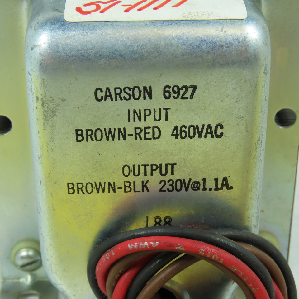 Carson 6927 Transformer Input 460VAC Output 230V @ 1.1A