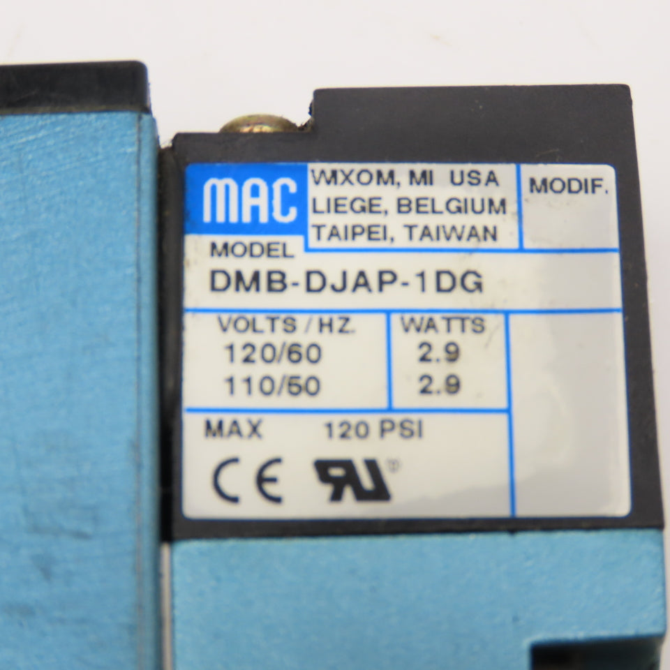 MAC 92B-AAB-000-DM-DJAP-1DG 4 Way Pneumatic Spool Valve 120V Coil